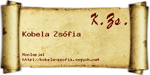 Kobela Zsófia névjegykártya